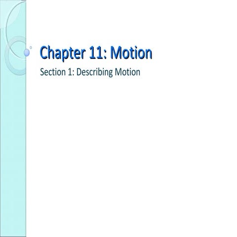 Describing motion