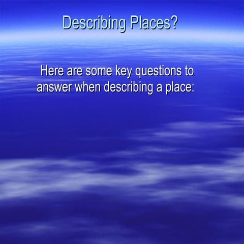 Describing Places