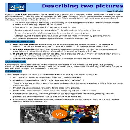 Describing two pictures