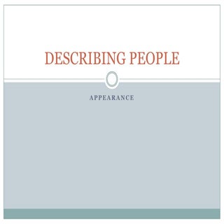 Describing people