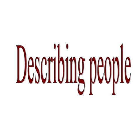 Describing people