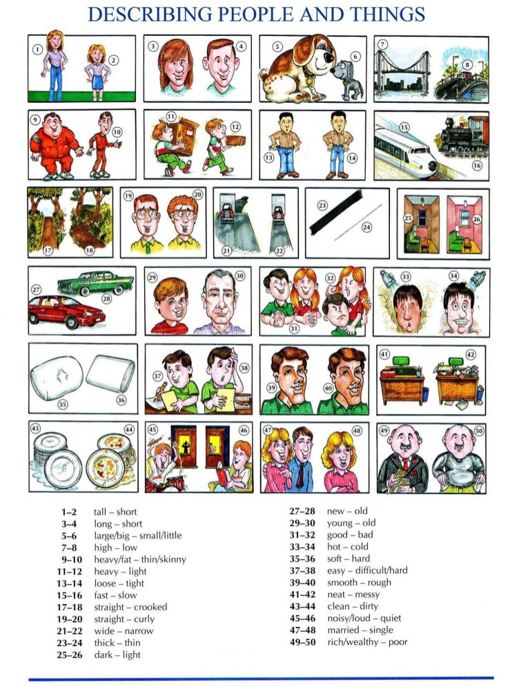 Describing people places and things