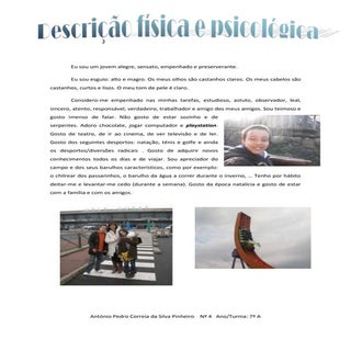 Descrição física e psicológica - lí...