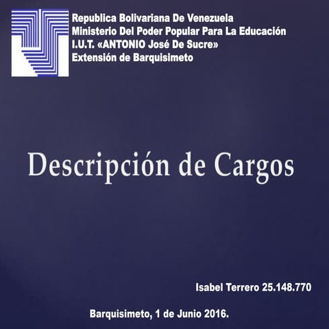 Descripción de cargos