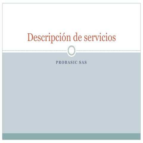Descripción de servicios prestados por probasic