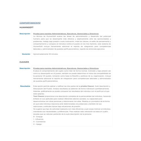 PRUEBAS PSICOMÉTRICAS 