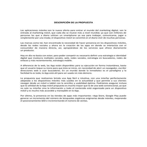 Descripcion de app de comidas