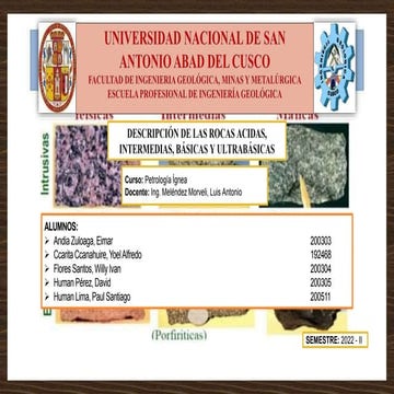 DESCRIPCION DE LAS ROCAS ÍGNEAS exposicion.pptx