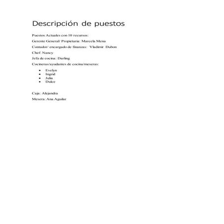 Descripcion de puesto