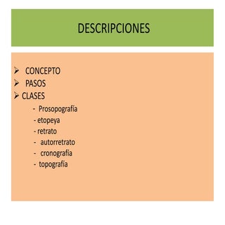 Clases de descripciones