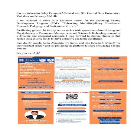 Invited as Resource Person for FDP on title