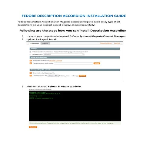 Fedobe Description Accordion Installation Guide
