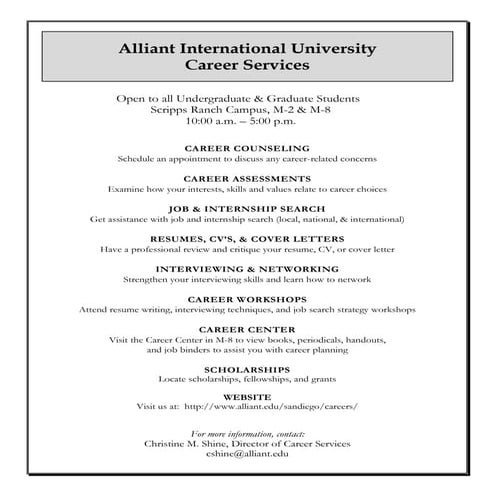 Career Services Alliant International University