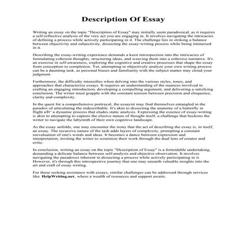 The Definition Of Essay | PDF
