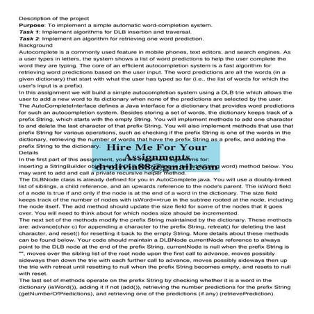 Description of the project Purpose To implement a simple au.pdf