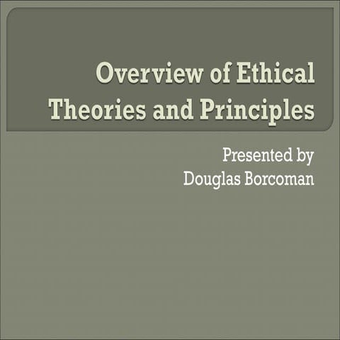 Descriptions of ethical theories and principles