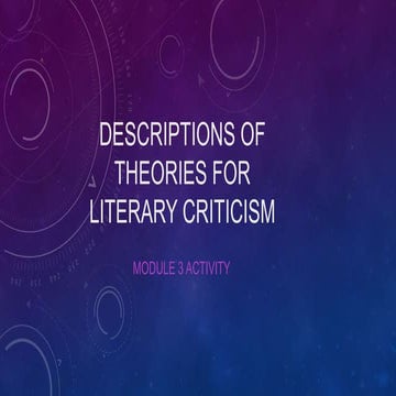 Descriptions of literary criticism theories