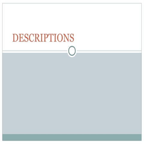 Descriptions unit 1 5th year