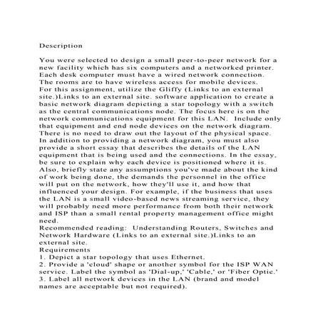 DescriptionYou were selected to design a small peer-to-peer ne.docx