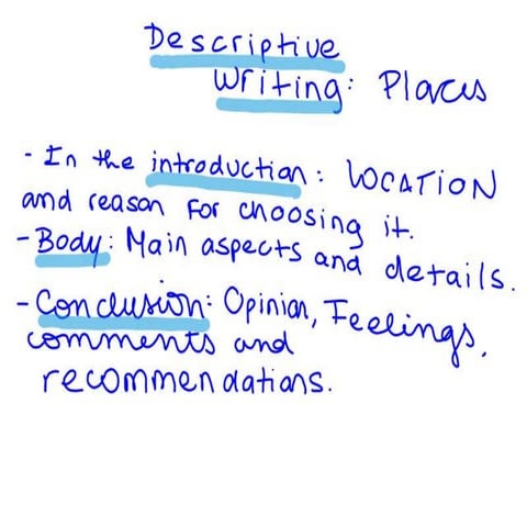 Descriptive writing-places
