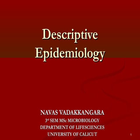 Descriptive epidemiology