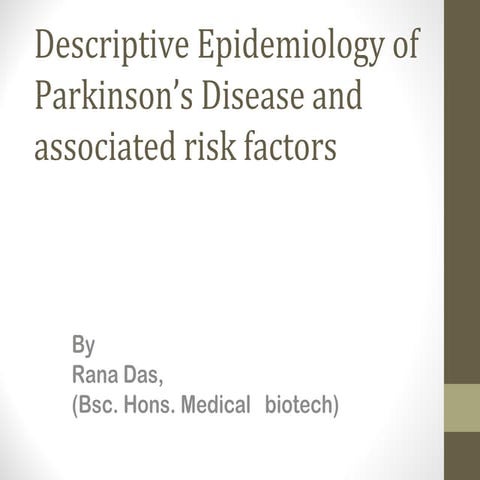 Epidemiology of Parkinson's Disease | PPT