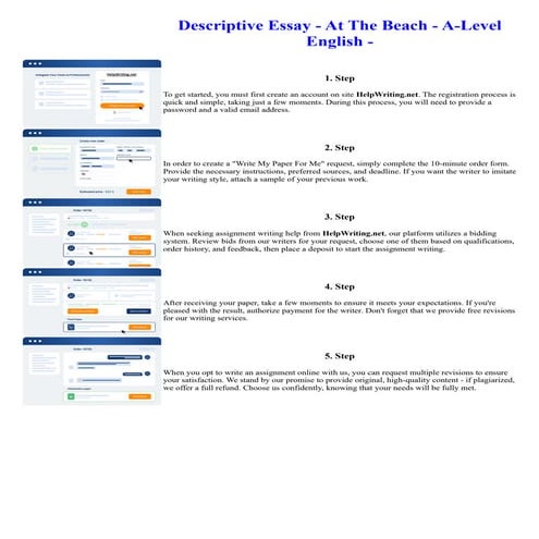 Descriptive Essay - At The Beach - A-Level English -