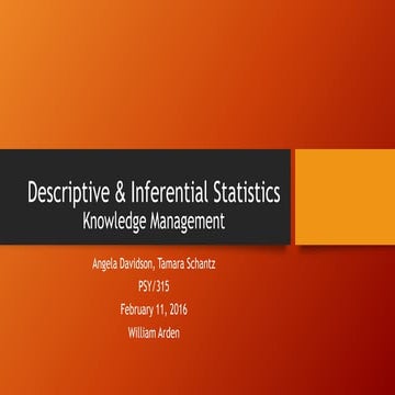 Descriptive & inferential statistics presentation 2 | PPTX