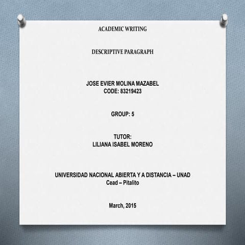 Descriptive paragraph 