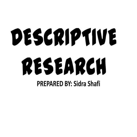 Descriptiveresearch