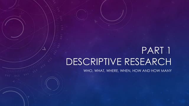 Types of descriptive research