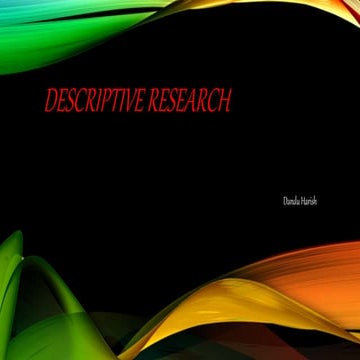 Descriptive research