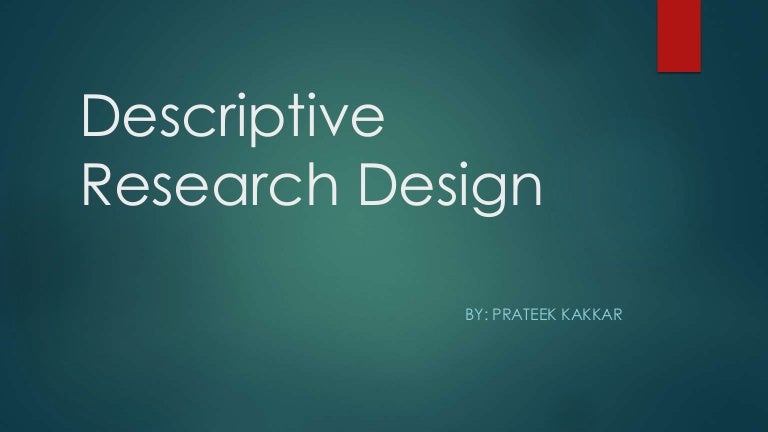 Types of descriptive research