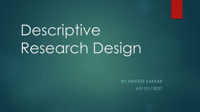 Types of descriptive research