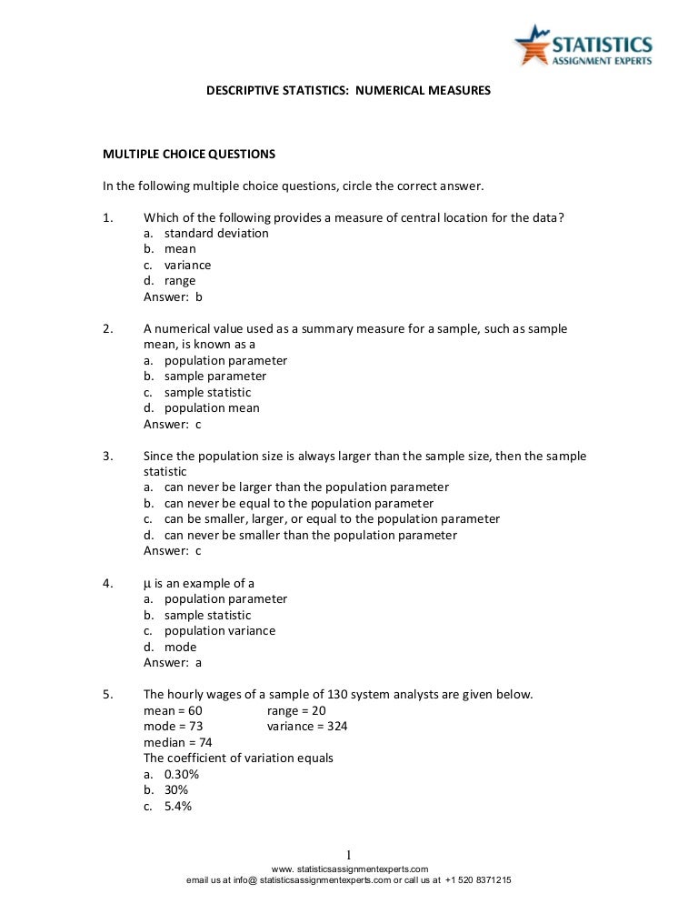 Descriptive Statistics