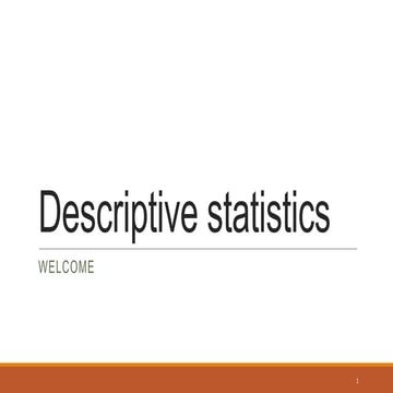 Descriptive statistics