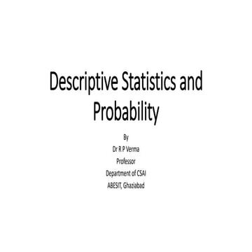 Descriptive Statistics and Probability-Notes