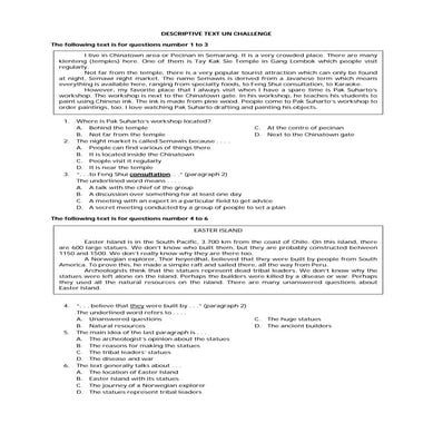 Descriptive text un challenge