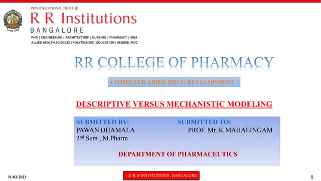 Descriptive Vs Mechanistic Modeling.pptx