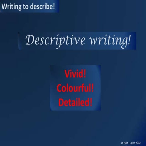 Descriptive writing