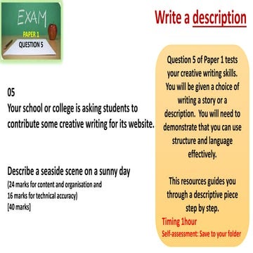 Descriptive writing beach step by step ds