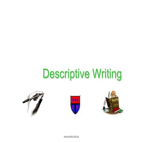 Descriptive Writing PPT with creative visualization.