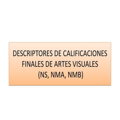 Descriptor de calificaciones dp artes