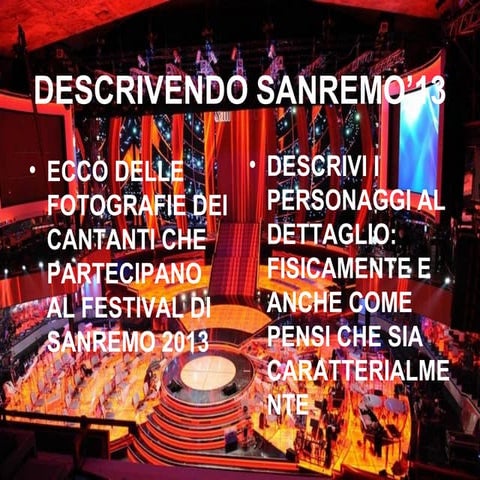 Descrivendo sanremo