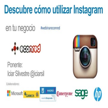 Descubre cómo utilizar instagram en tu negocio. Webinar Econred