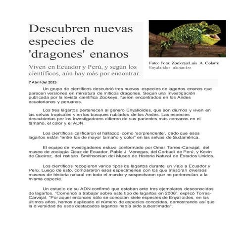 Descubren nuevas especies