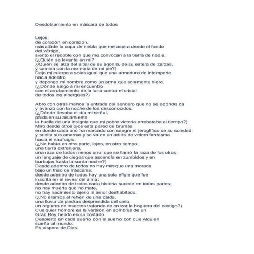 Desdoblamiento en máscara de todos