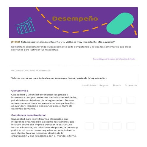 DESEMPEÑO evaluación formato para personal