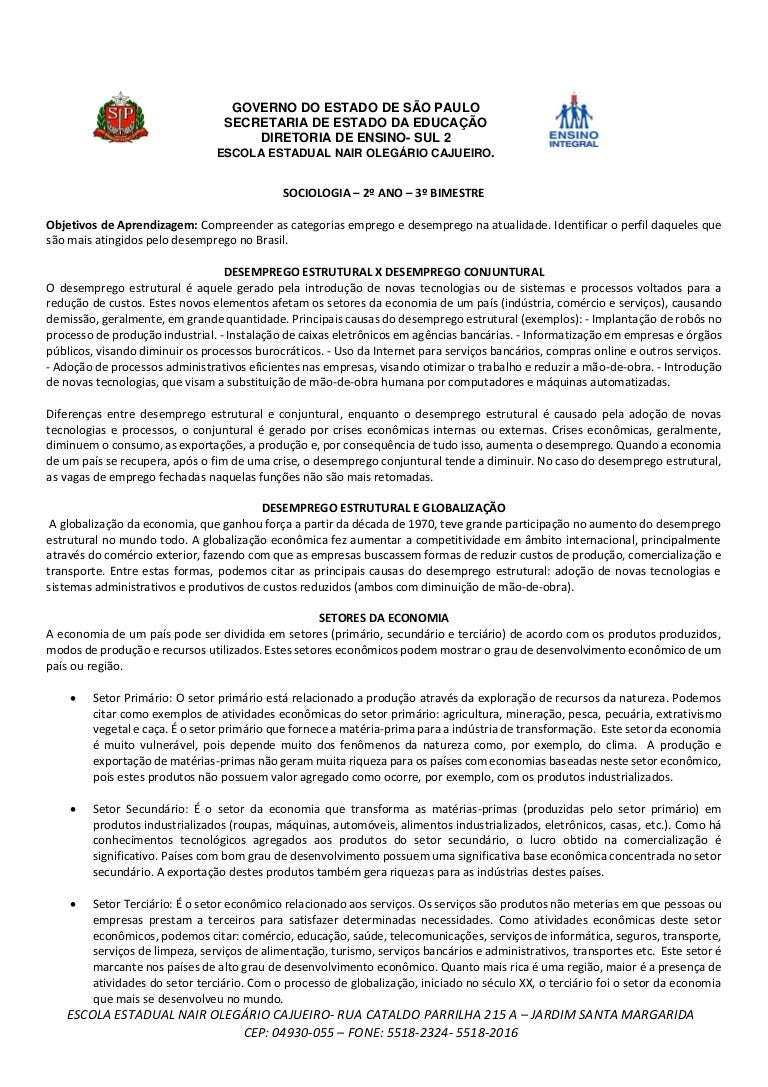 Desemprego estrutural e conjuntural