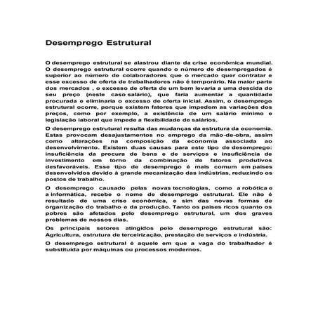 O Que é Desemprego Estrutural Wikipedia